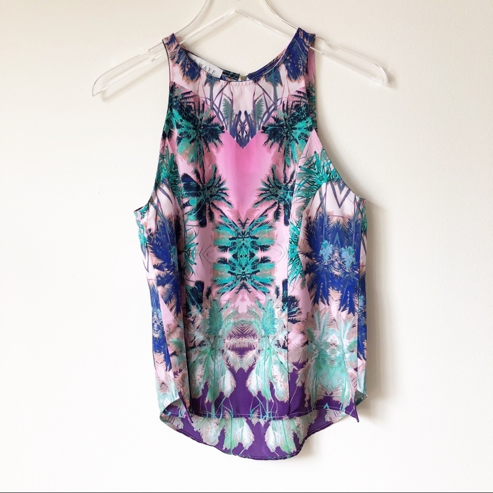 Wayf Palm Tree Print Sleeveless Top